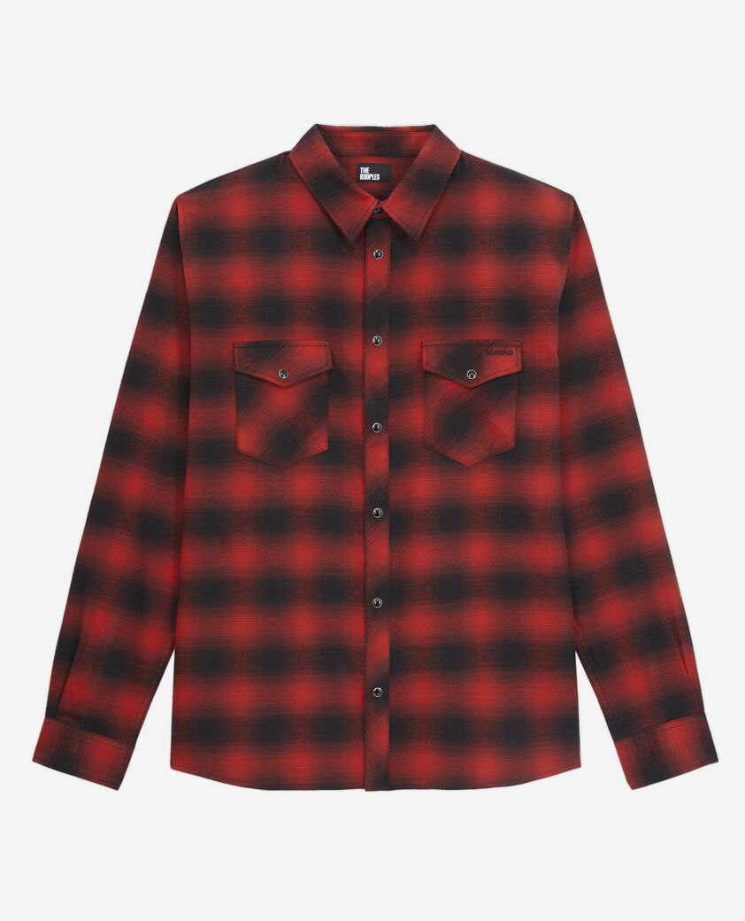 The Kooples HERREN BLACK - RED kariertes hemd in rot und schwarz