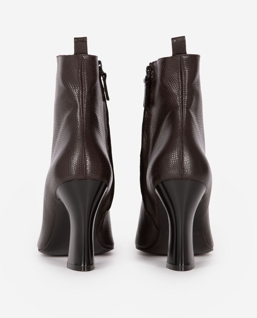 The Kooples MUJER BROWN botines de piel efecto lagarto marr&oacute;n