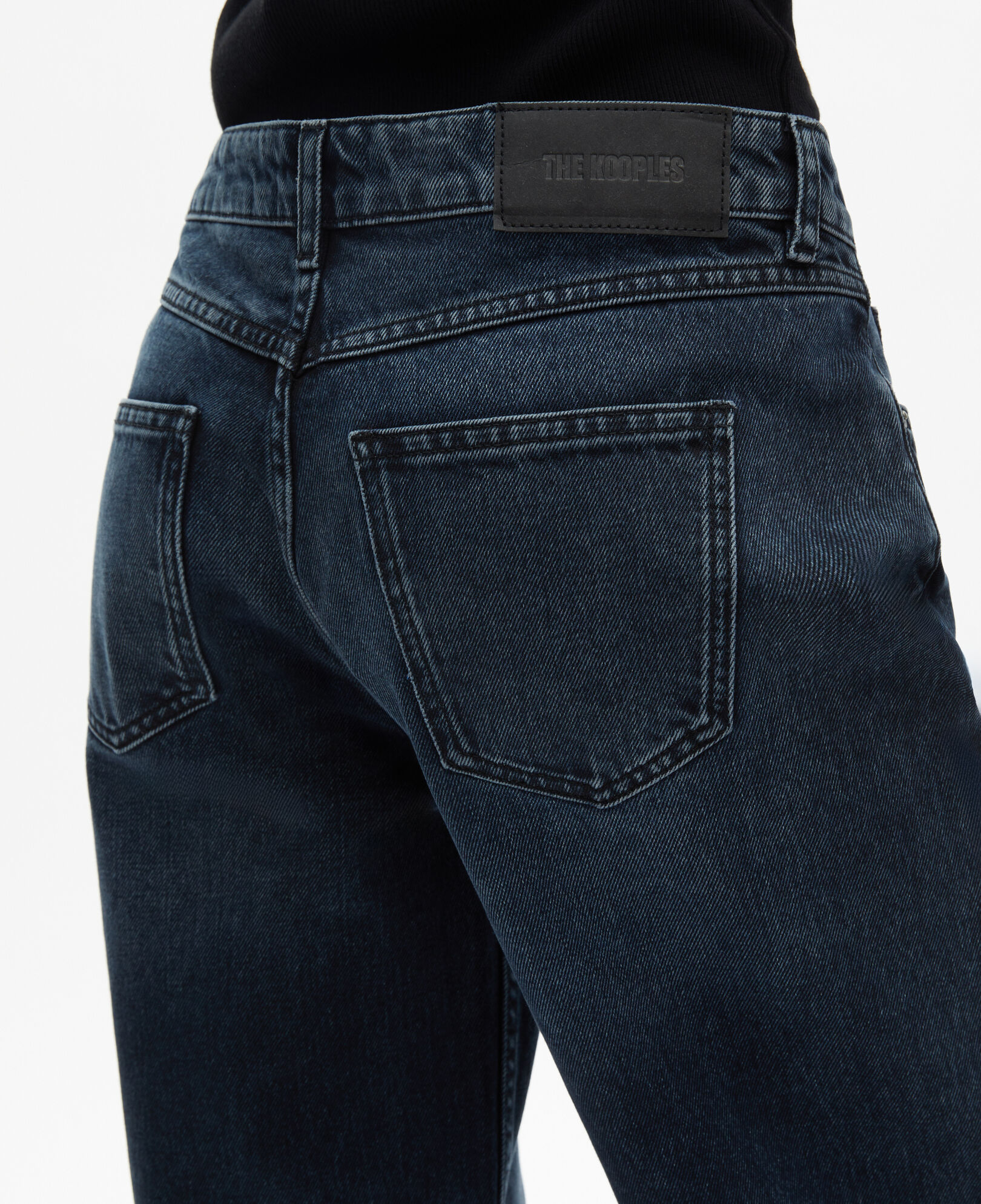 The Kooples WOMEN BLUE ELECTRIC wide-leg dark blue jeans