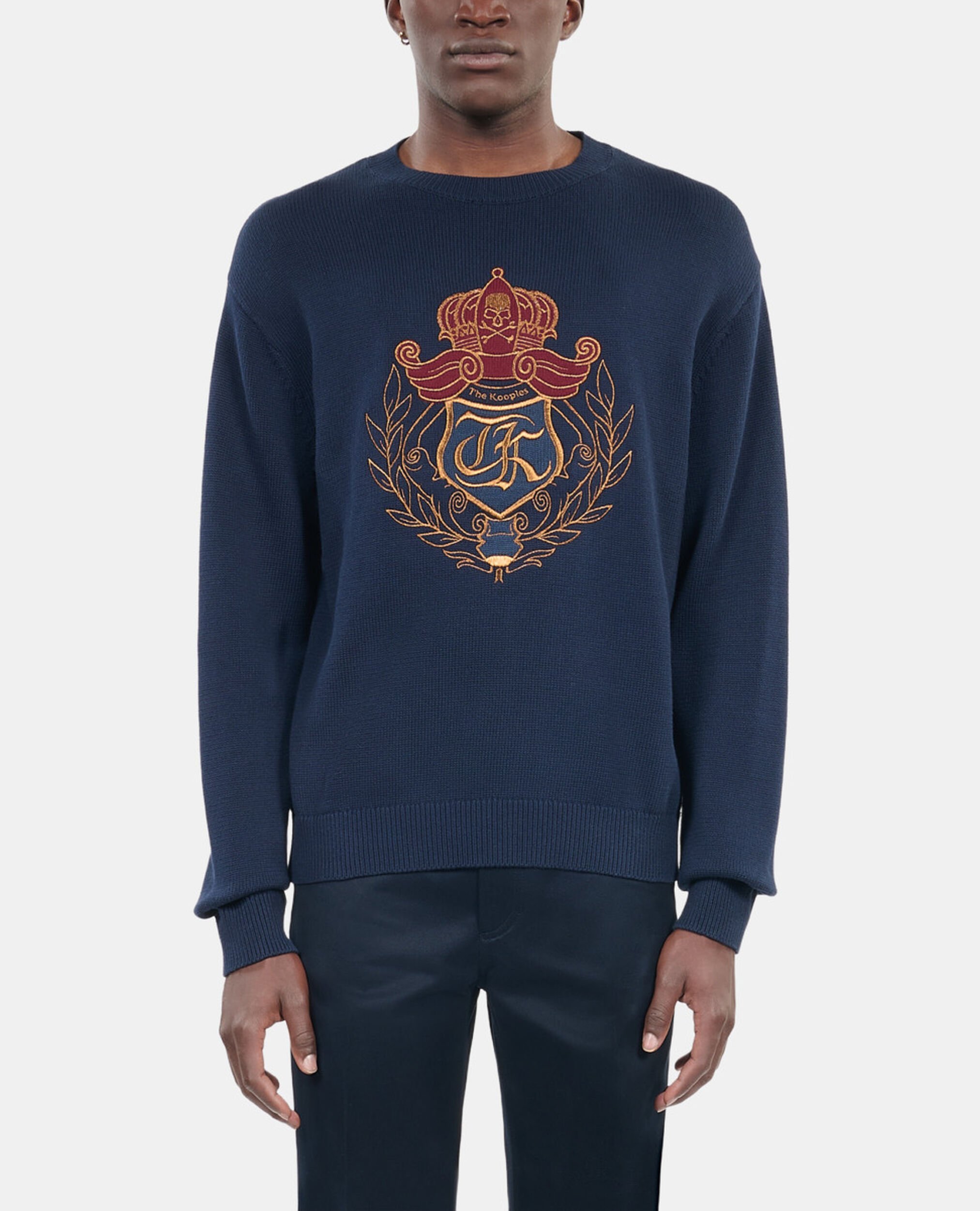 Pull en coton bleu marine, NAVY, hi-res image number null