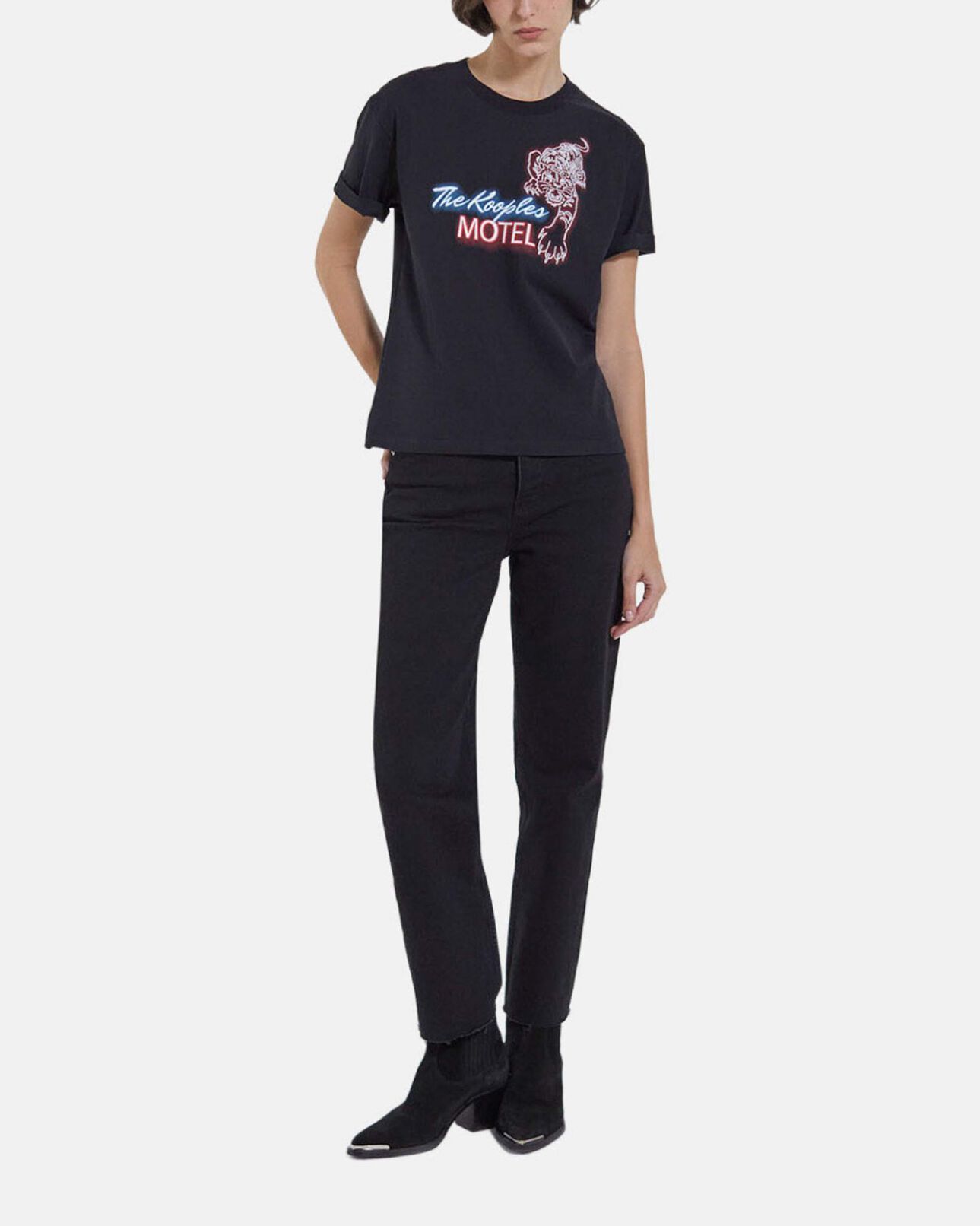 The Kooples FEMME BLACK t-shirt the kooples motel