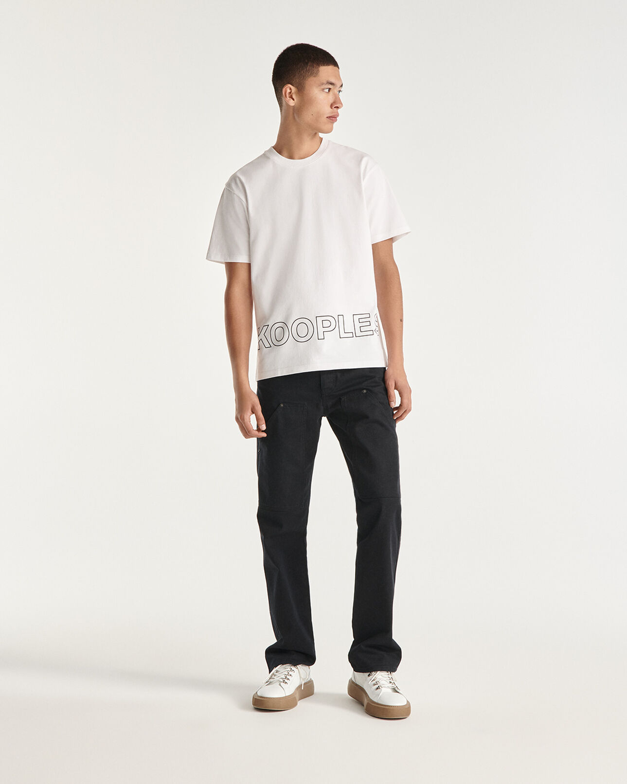 The Kooples HOMME WHITE t-shirt blanc coton imprimé the kooples