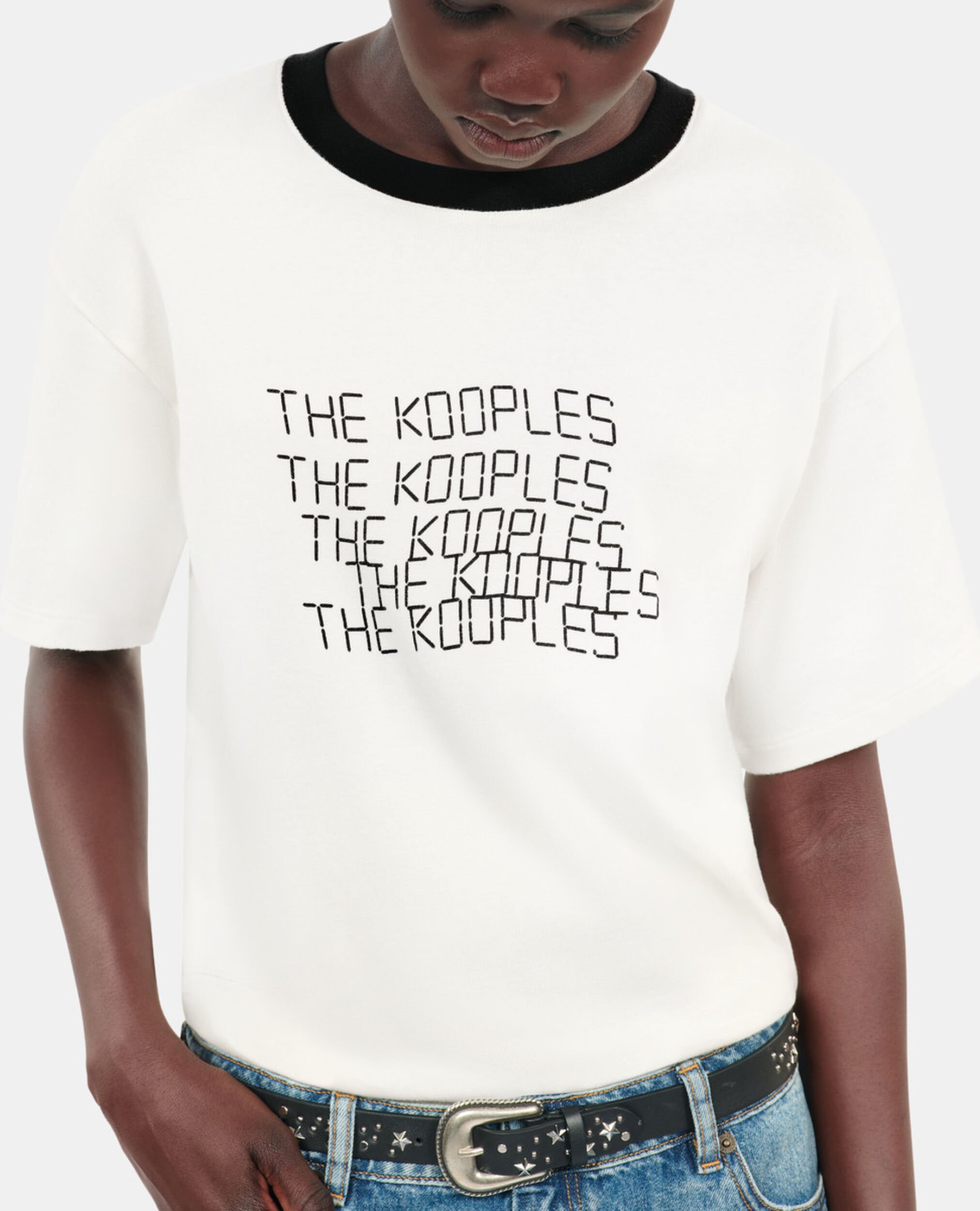 Ecrufarbenes T-Shirt mit TK waves-Siebdruck, ECRU, hi-res image number null