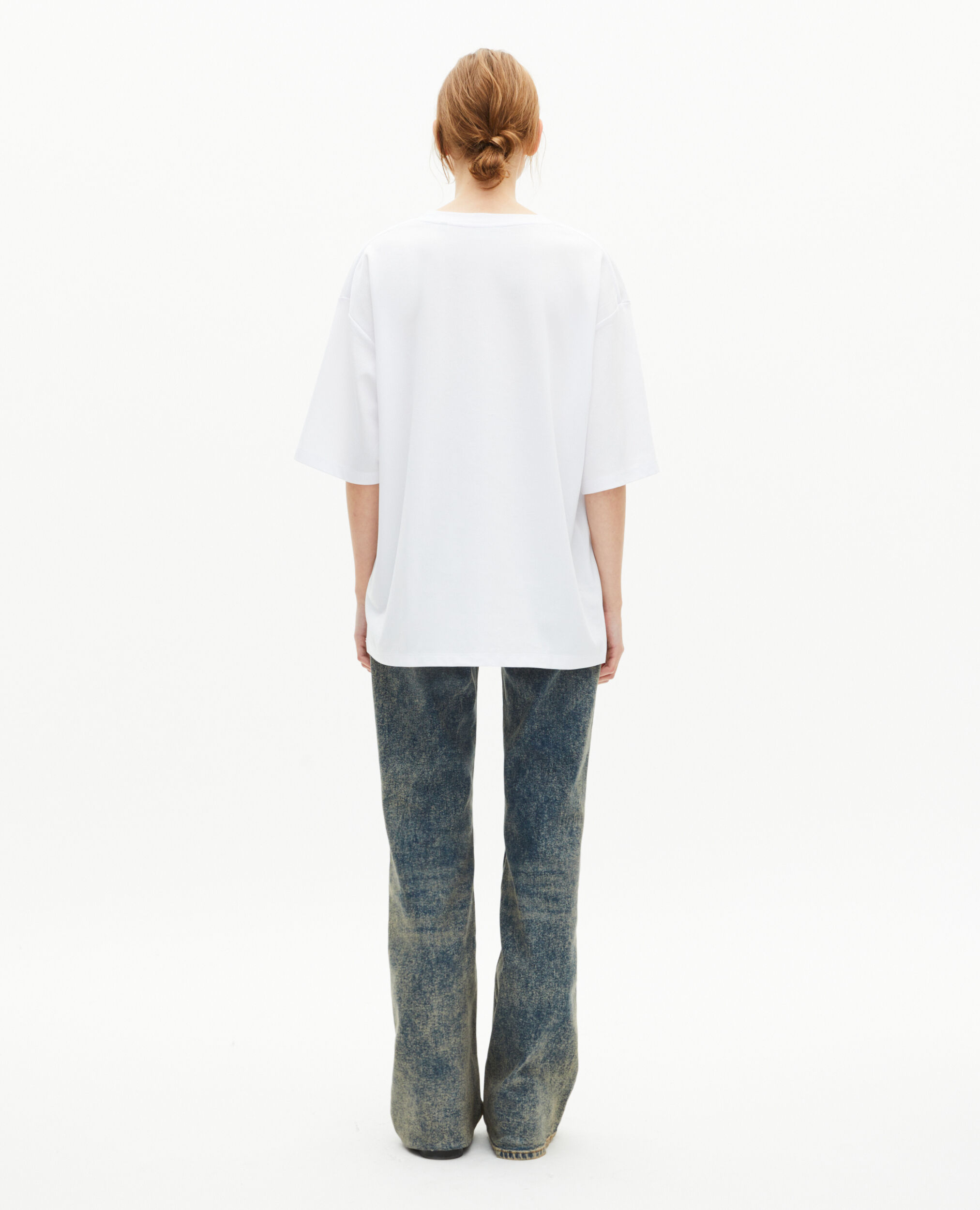 Schlichtes weißes Oversize-T-Shirt, WHITE, hi-res image number null