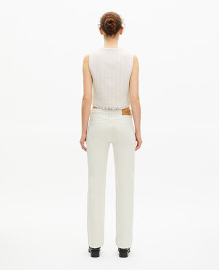 The Kooples DAMEN ECRU top aus ungebleichtem tweed