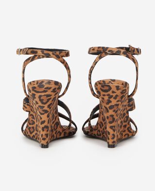 The Kooples WOMEN LEOPARD leopard colt-effect wedge-heeled sandals
