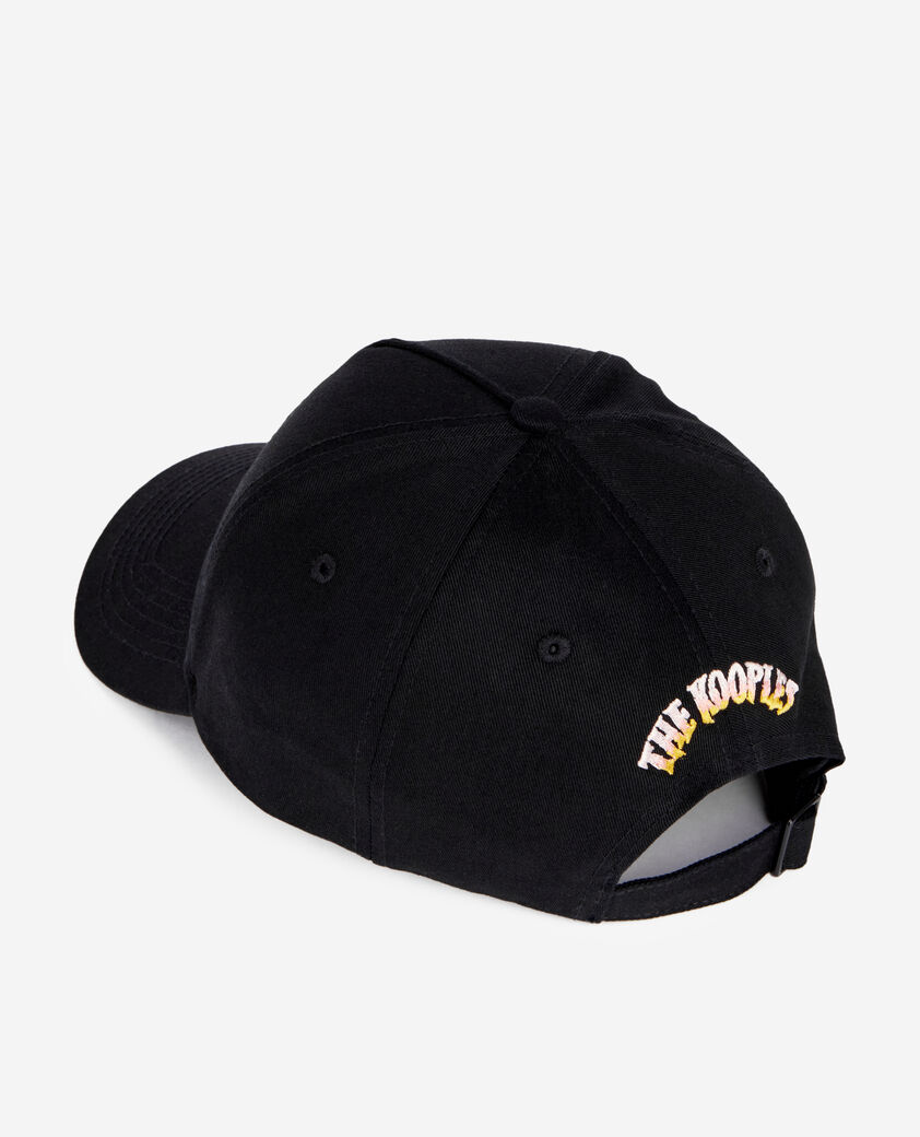 The Kooples MIXTE BLACK casquette noire avec broderies skull heart