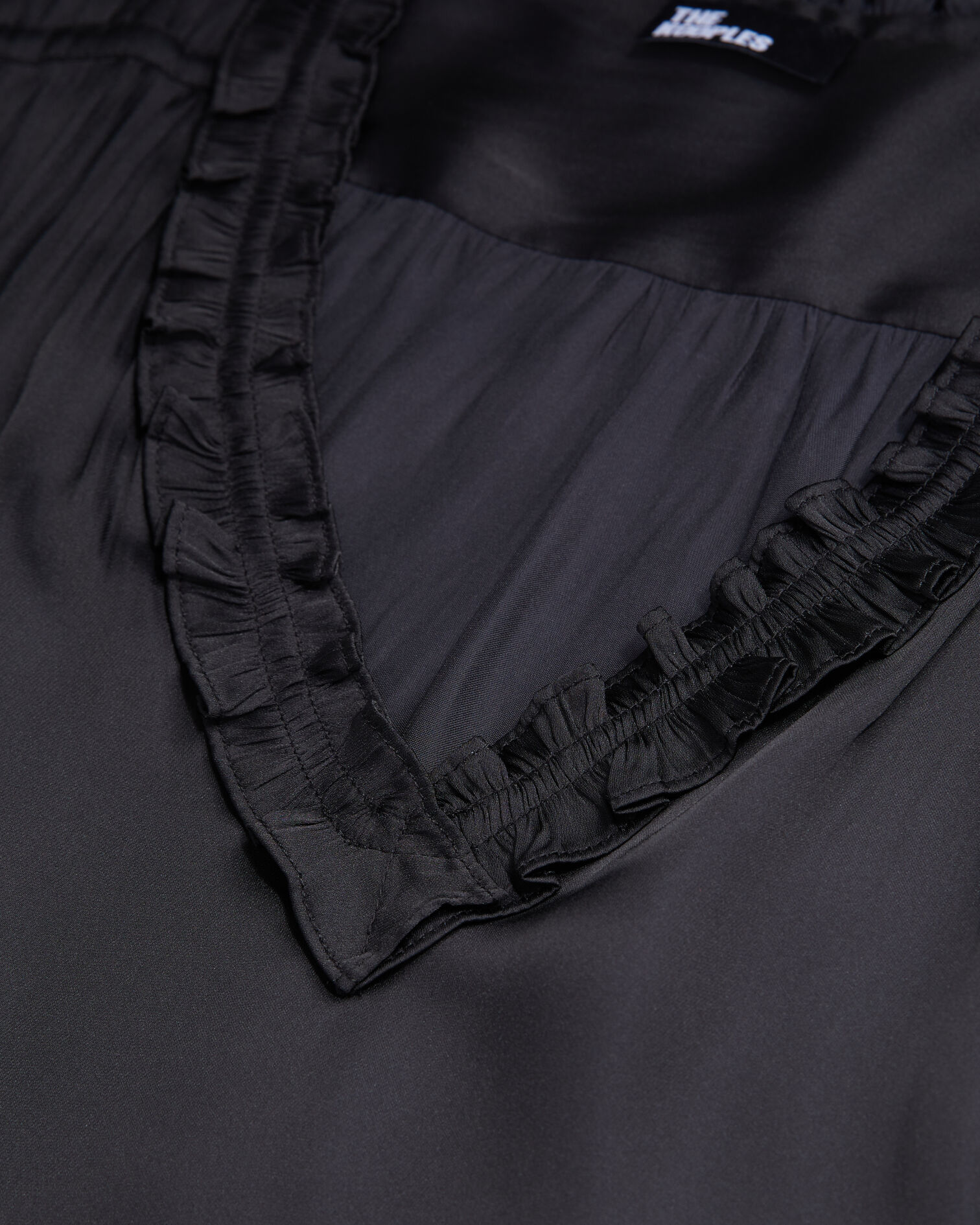 Black top with shirring, BLACK, hi-res image number null