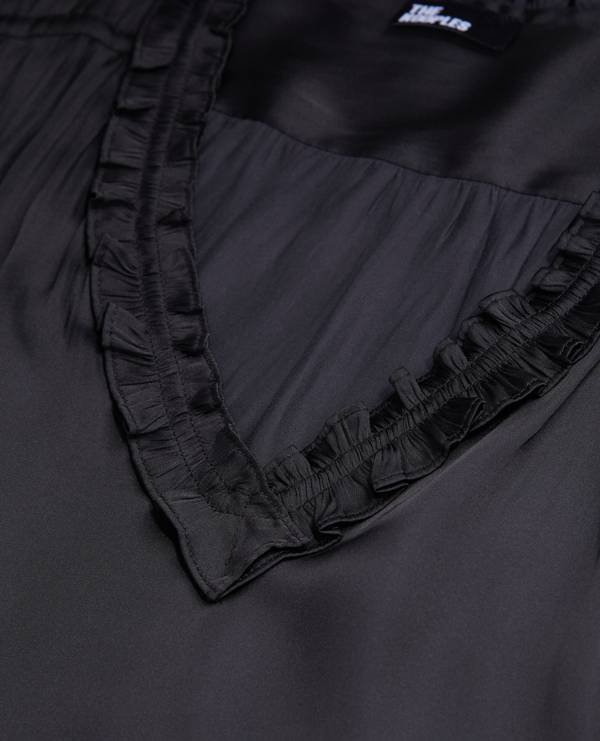 Black top with shirring, BLACK, hi-res image number null