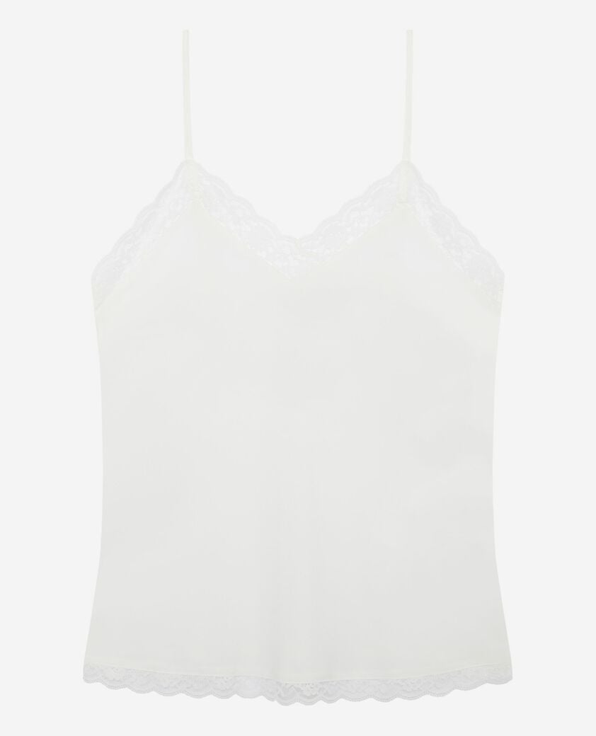 The Kooples F ECRU ecru silk and lace camisole