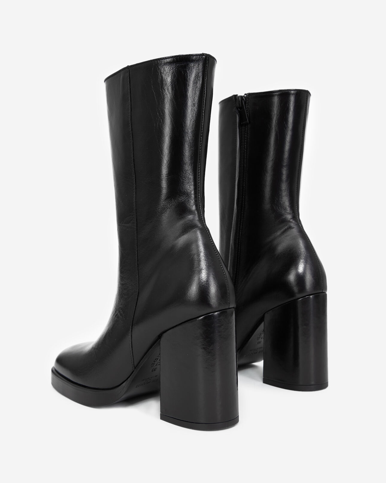 The Kooples DAMEN BLACK schwarze stiefeletten glacé-leder mit absatz