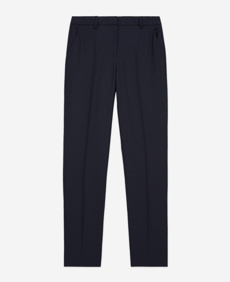 Navy blue wool suit pants