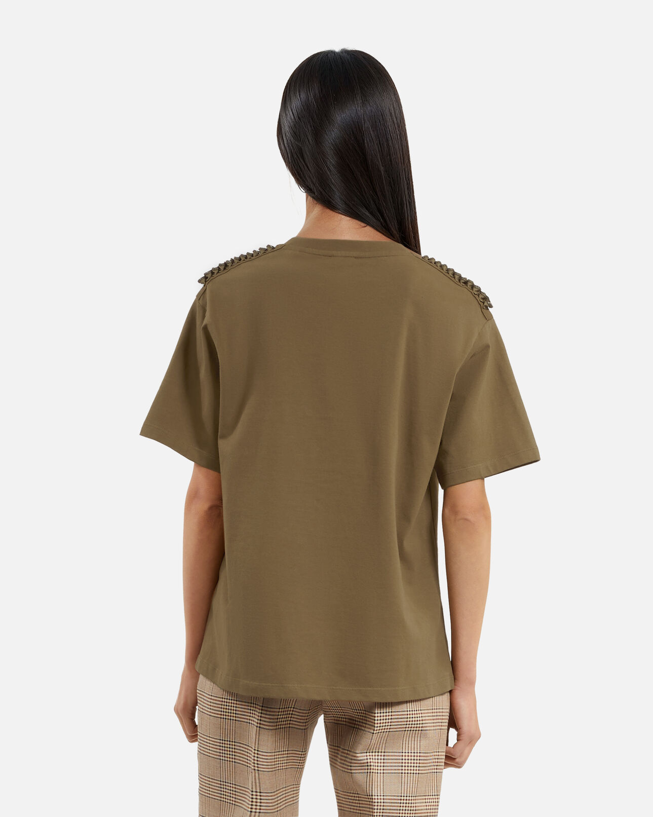 The Kooples FEMME KAKI t-shirt avec chaînes kaki