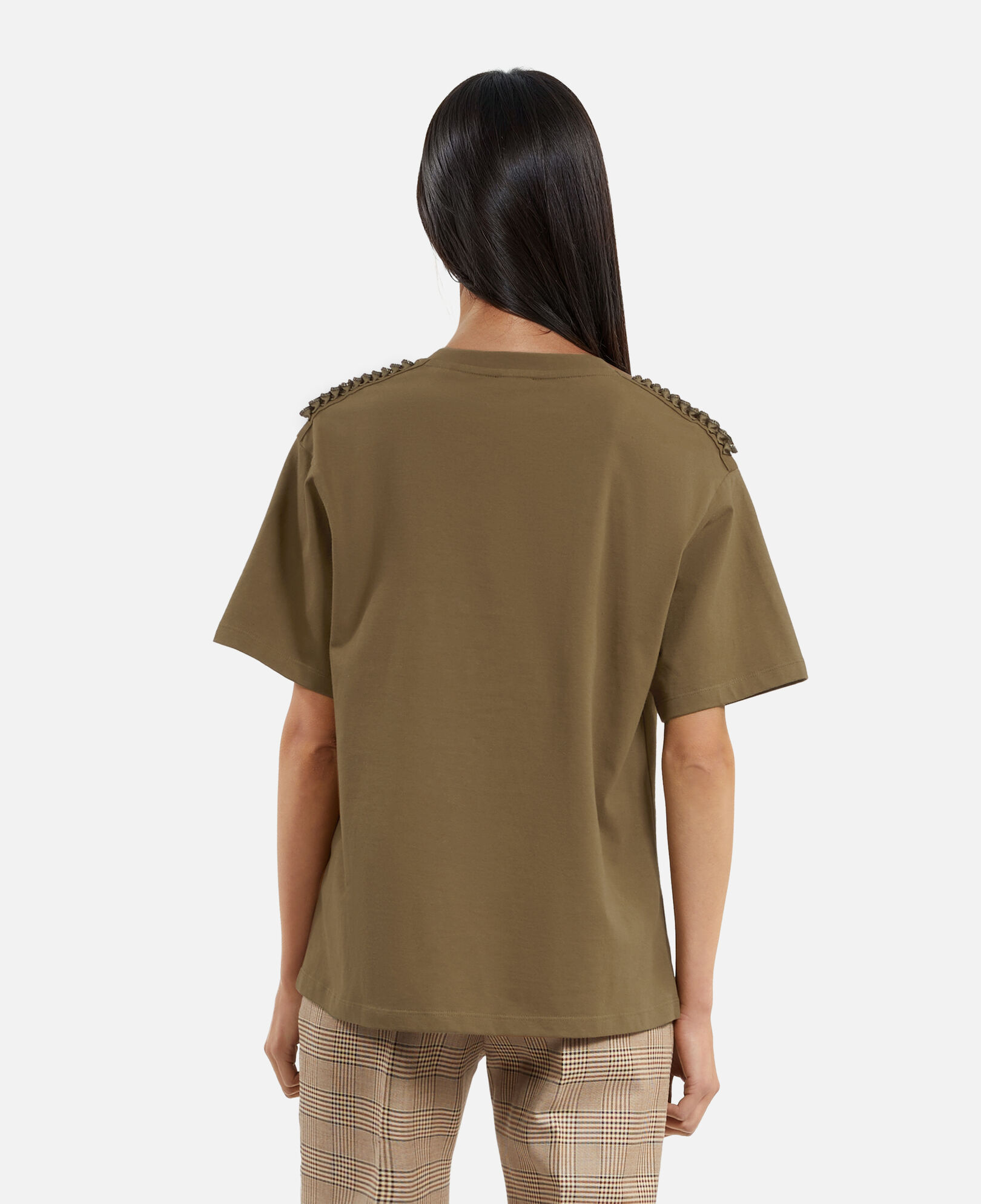 The Kooples FEMME KAKI t-shirt avec chaînes kaki