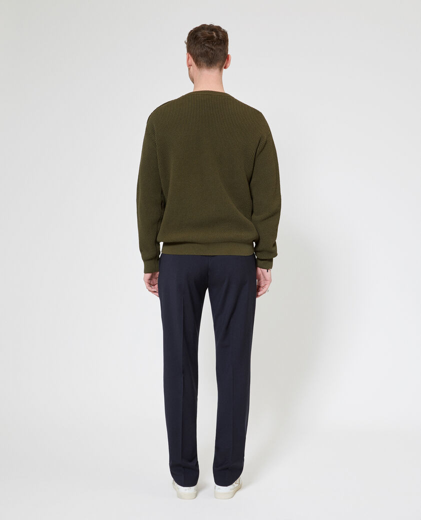 The Kooples HOMME FORET pull &agrave; patte de boutonnage kaki