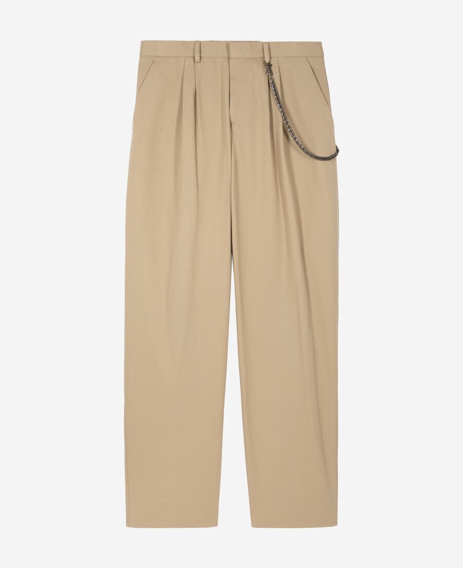 The Kooples MEN SAND beige wide-leg pants