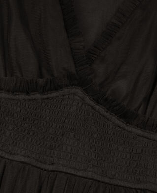 The Kooples DAMEN BLACK schwarzes kurzes tüllkleid