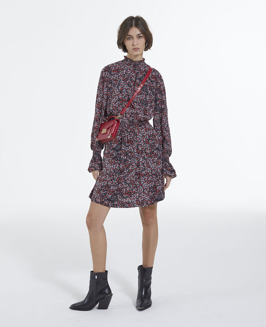 robe courte ajustée imprimé fleuri