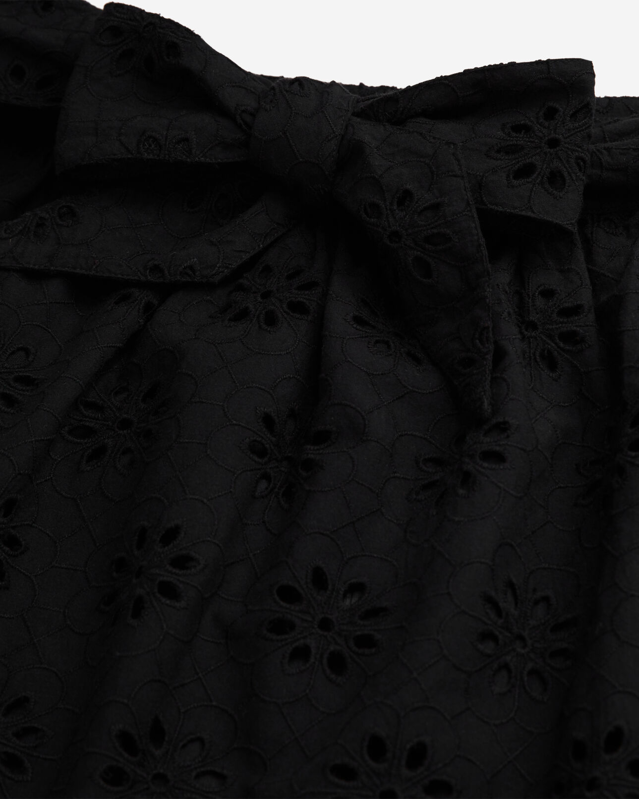 The Kooples FEMME BLACK jupe courte noire en broderie anglaise