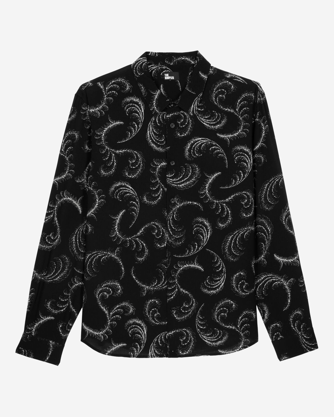 The Kooples HOMME BLACK WHITE chemise imprimé plumes