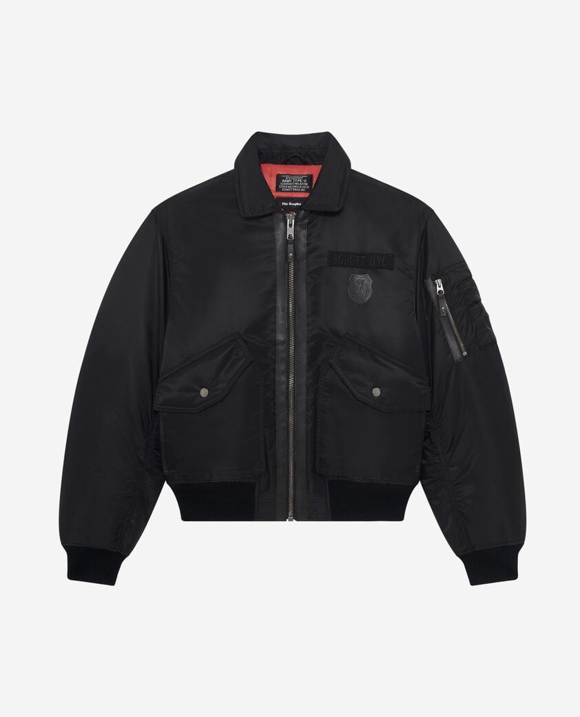 The Kooples DAMEN BLACK schwarze bomberjacke von the kooples x schott nyc