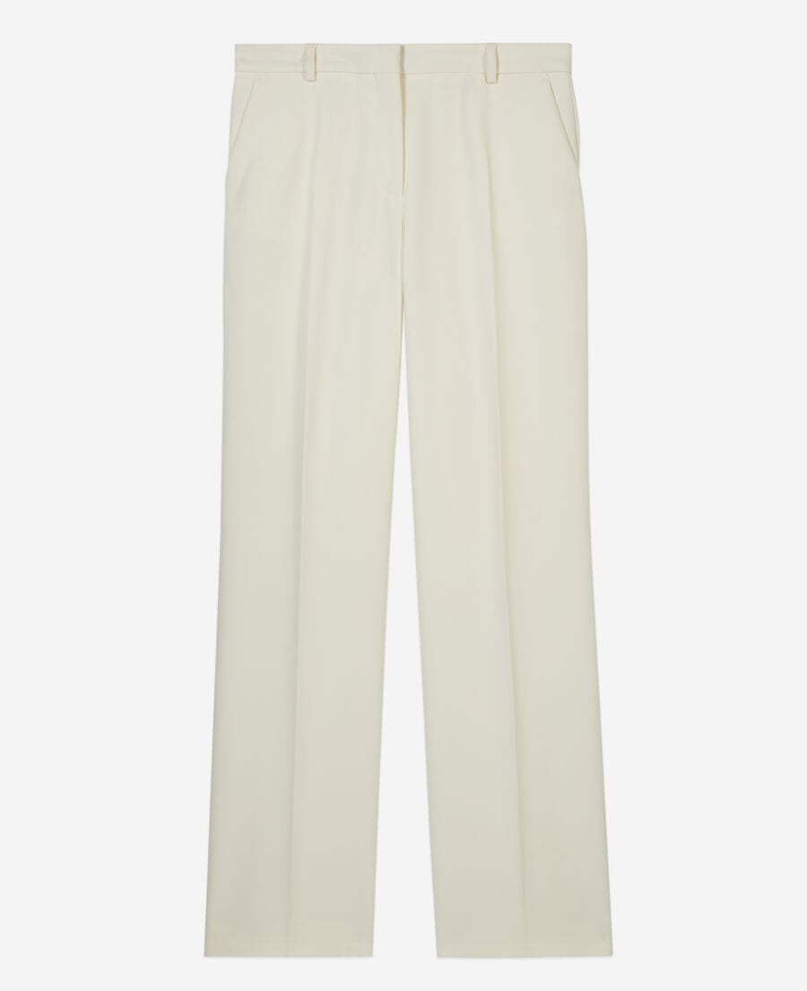 The Kooples F ECRU ecru straight-cut crepe tailored pants