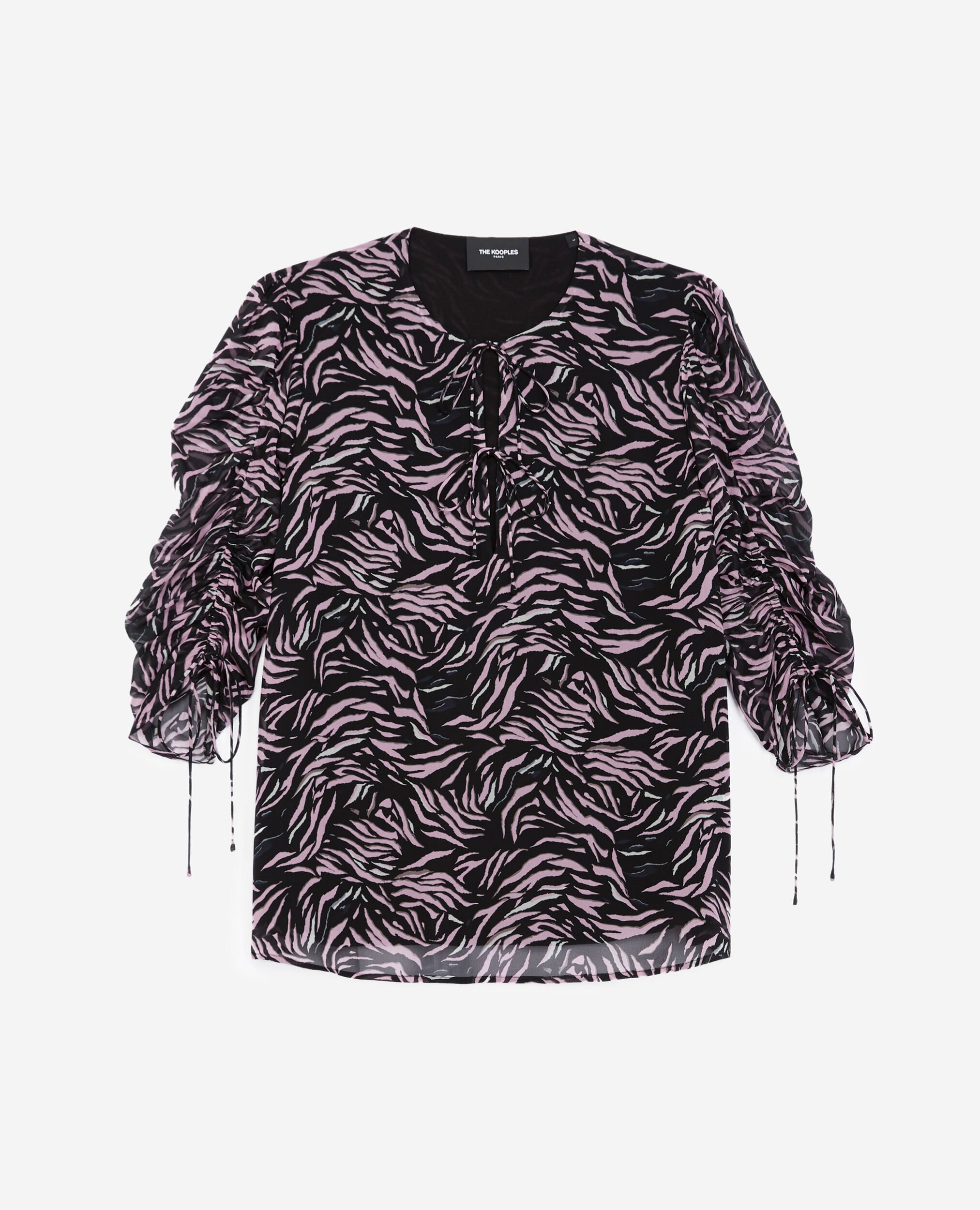 Flowing black and pink zebraprint top The Kooples