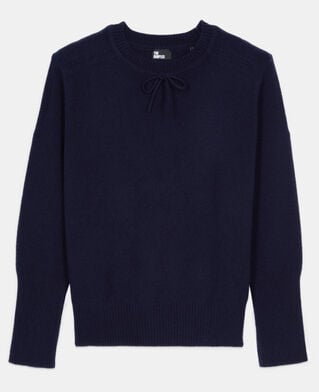 The Kooples WOMEN NAVY blue cashmere sweater