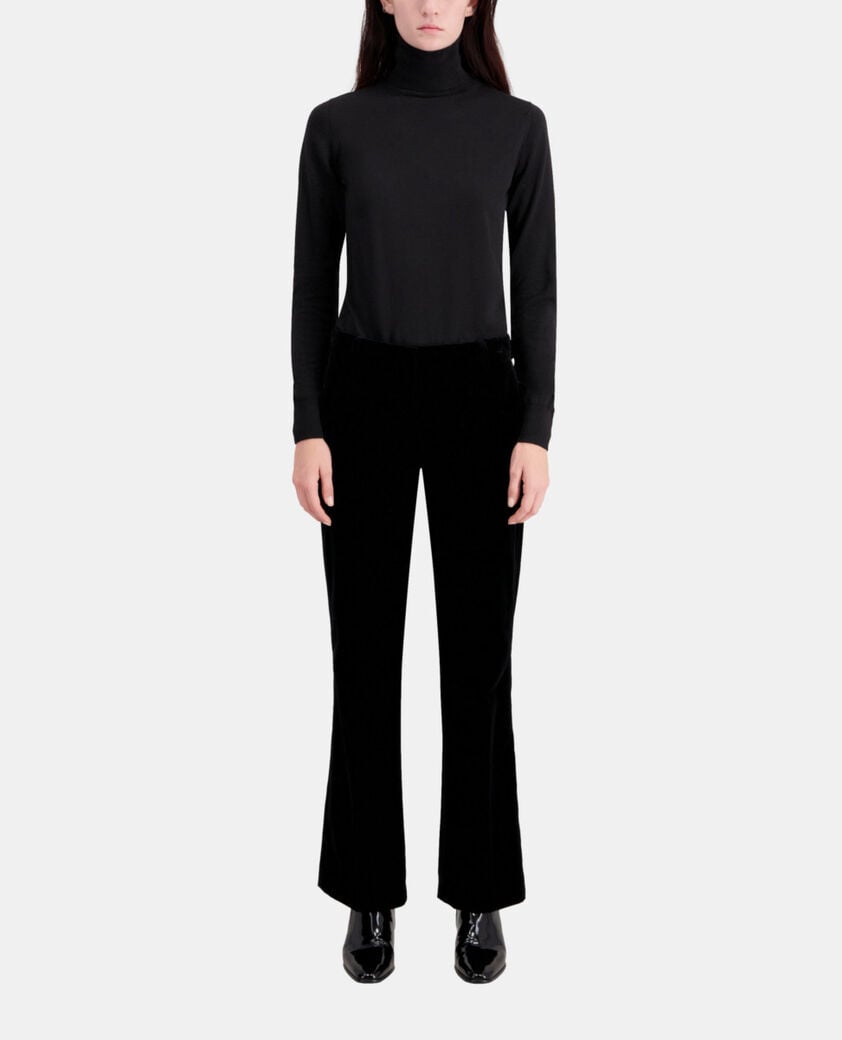 The Kooples FEMME BLACK pantalon tailleur noir en velours
