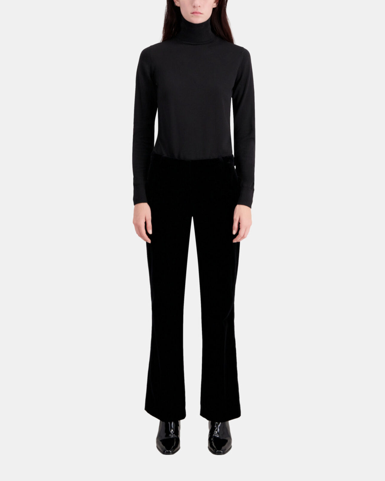 The Kooples FEMME BLACK pantalon tailleur noir en velours