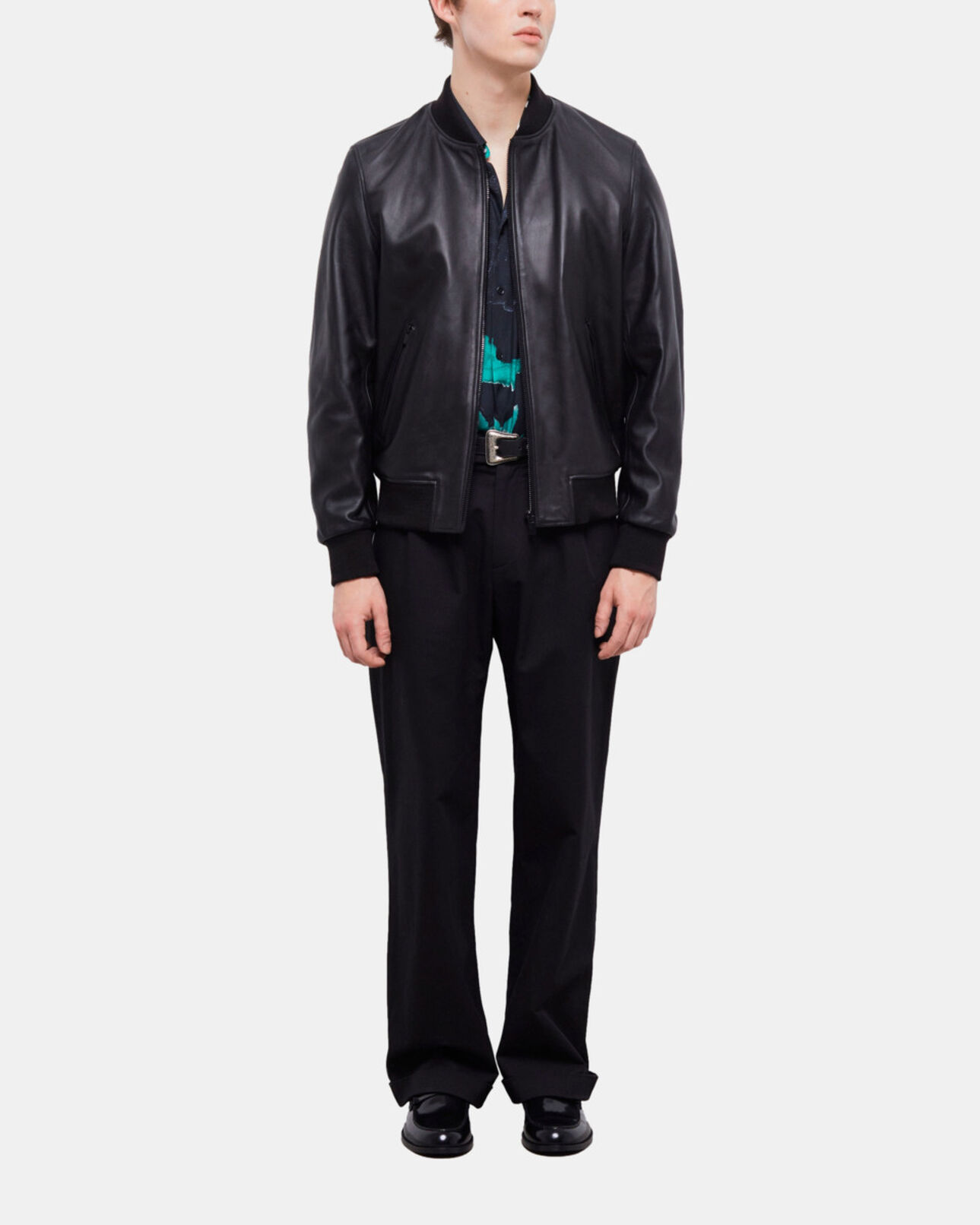 The Kooples H BLACK black leather jacket