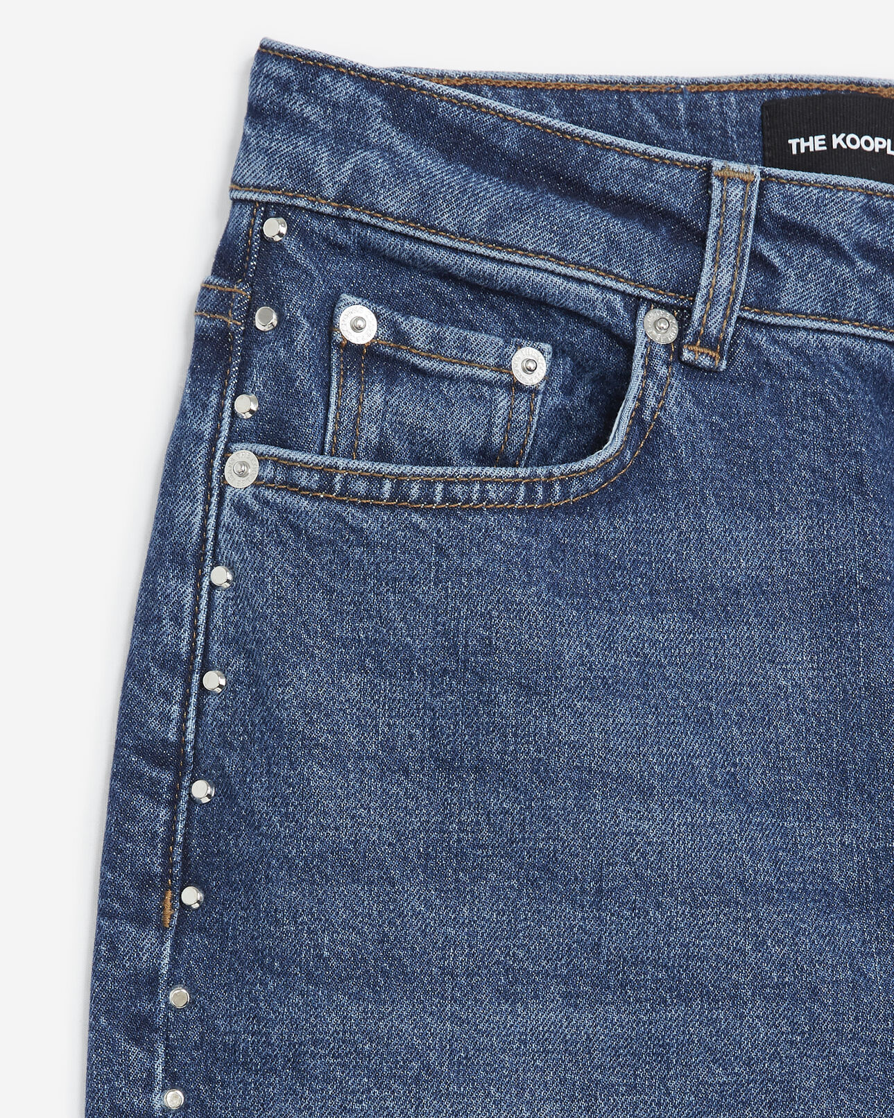 The Kooples WOMEN BLUE WASHED faded blue jeans with silver studs