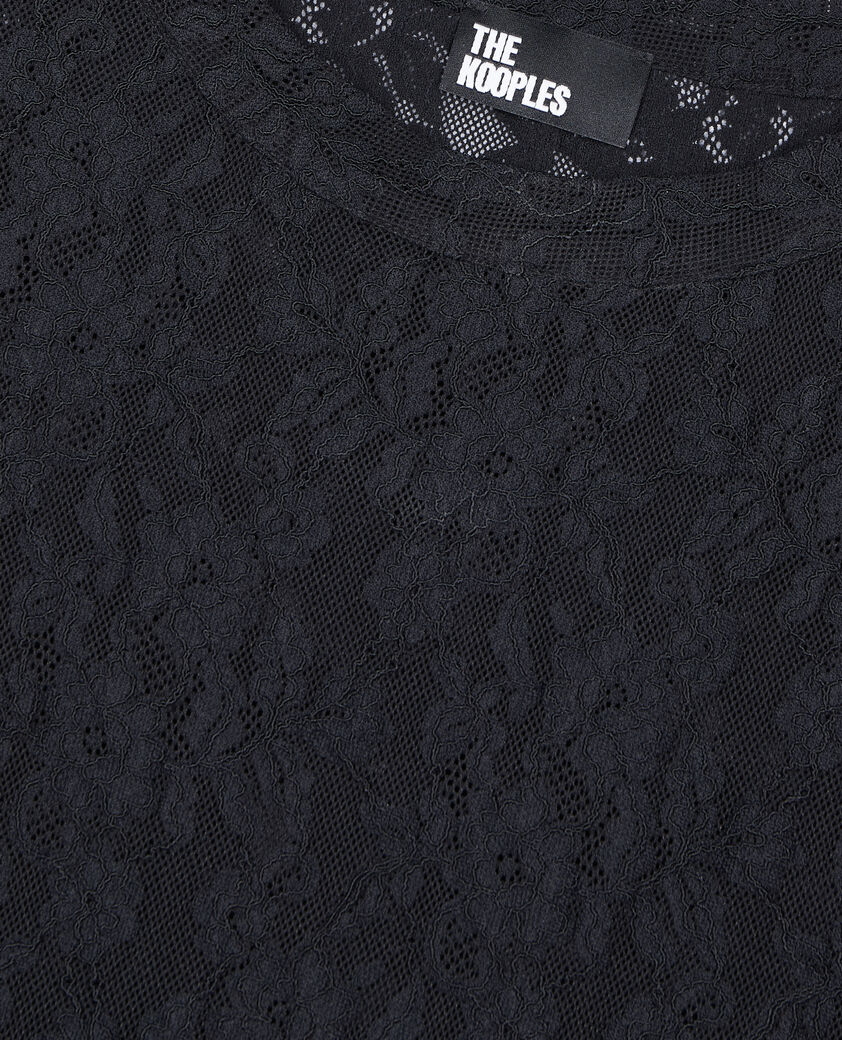 The Kooples WOMEN BLACK short black lace skater dress