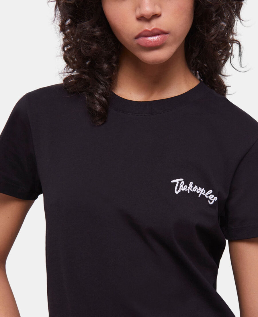t-shirt femme noir avec broderies