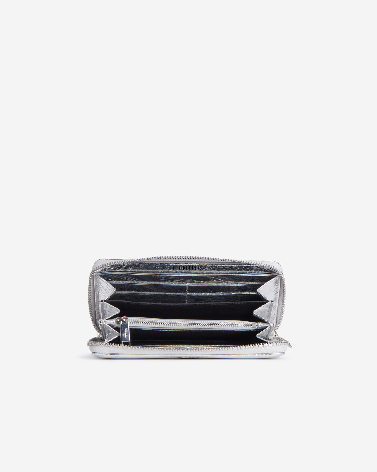 The Kooples FEMME SILVER portefeuille blason en cuir argenté