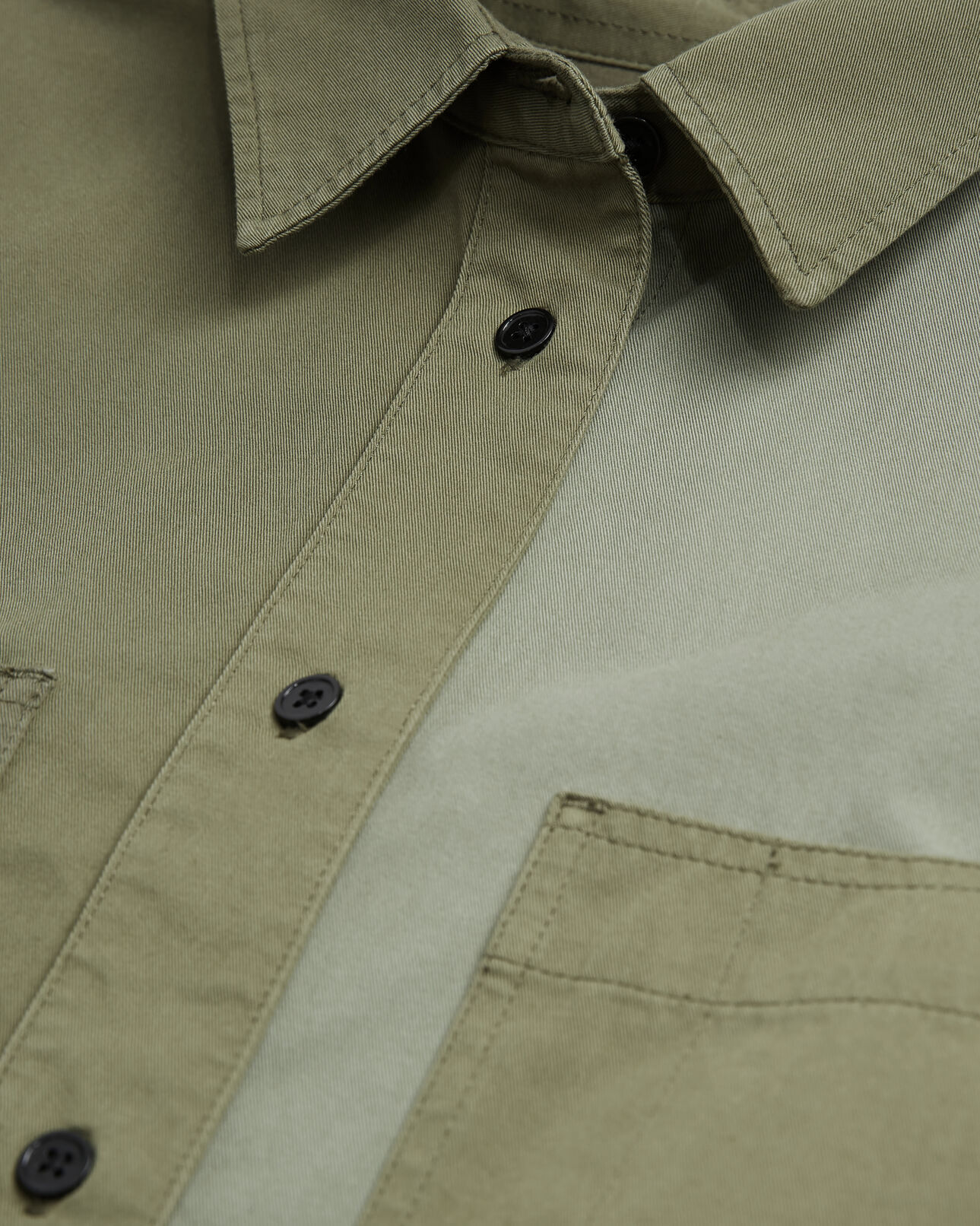 The Kooples WOMEN OLIVE NIGHT khaki patchwork denim shirt