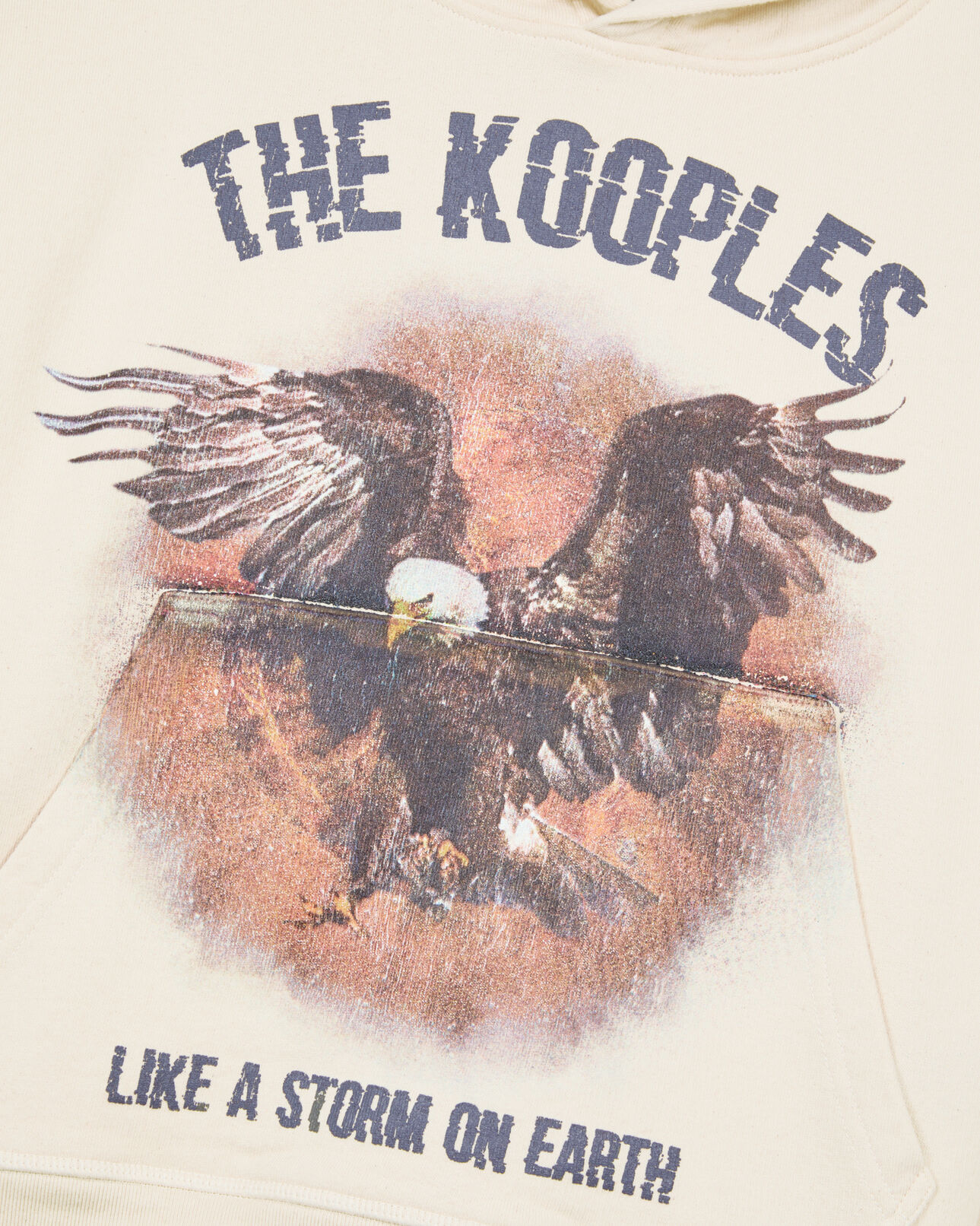 The Kooples WOMEN ECRU ecru hoodie with serigraphy