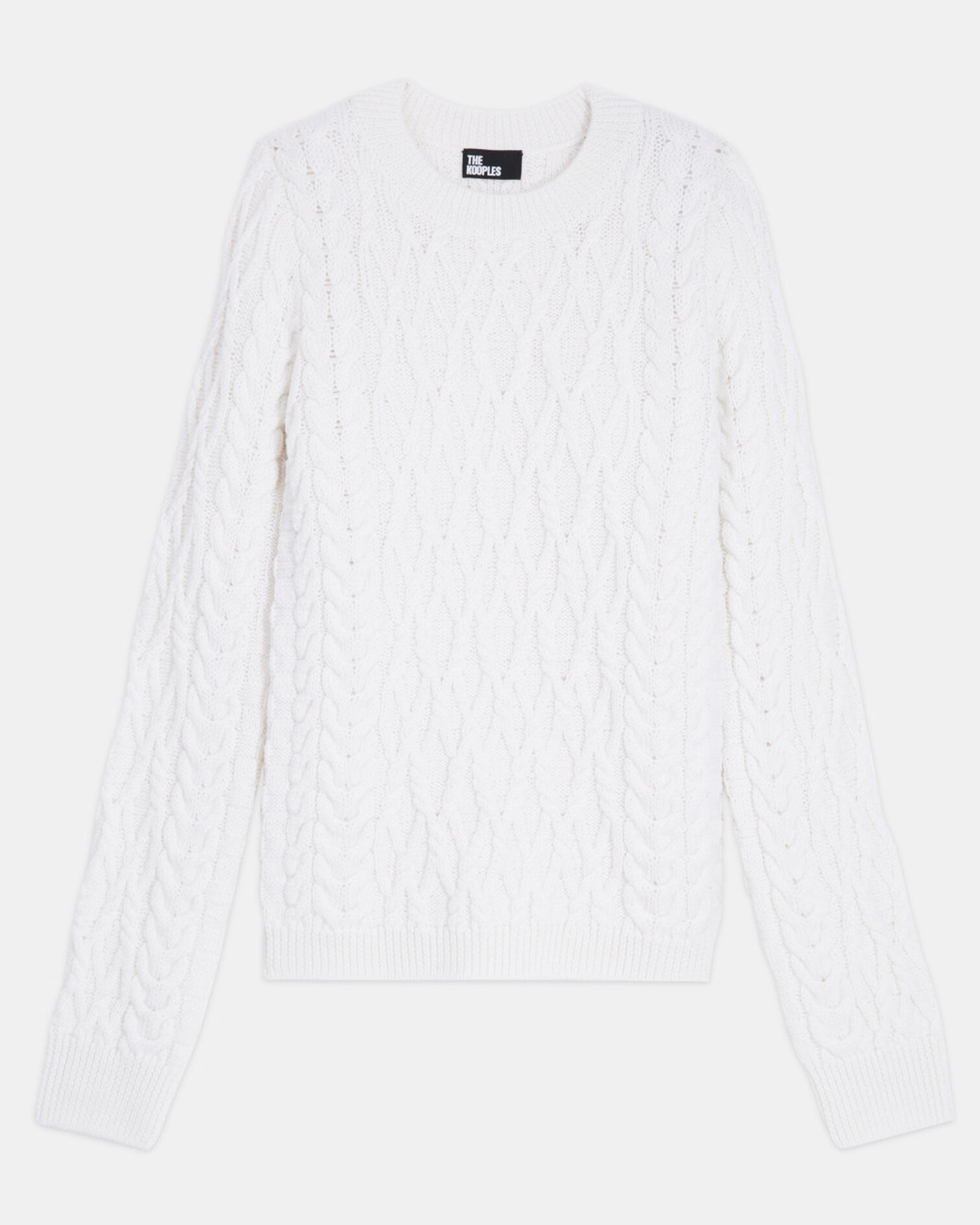 Ecru wool sweater, WHITE, hi-res image number null