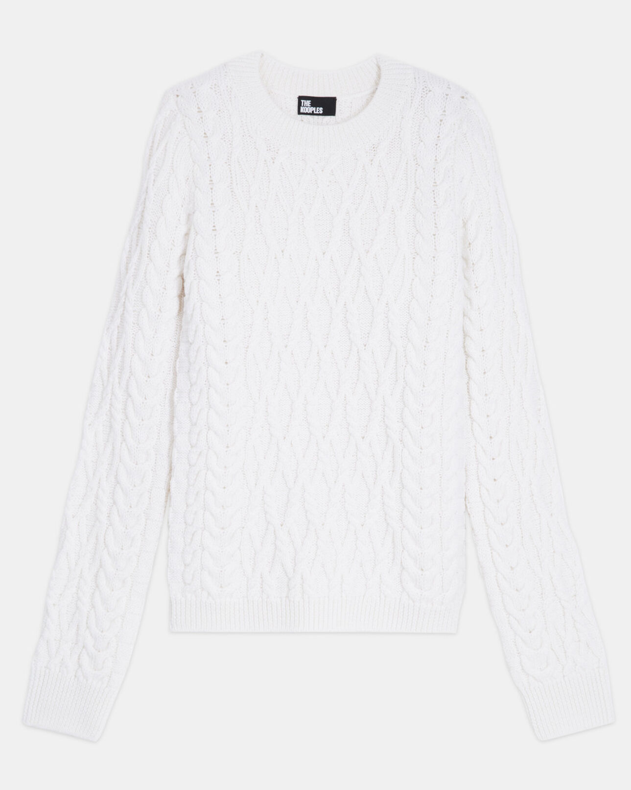 The Kooples WOMEN WHITE ecru wool sweater