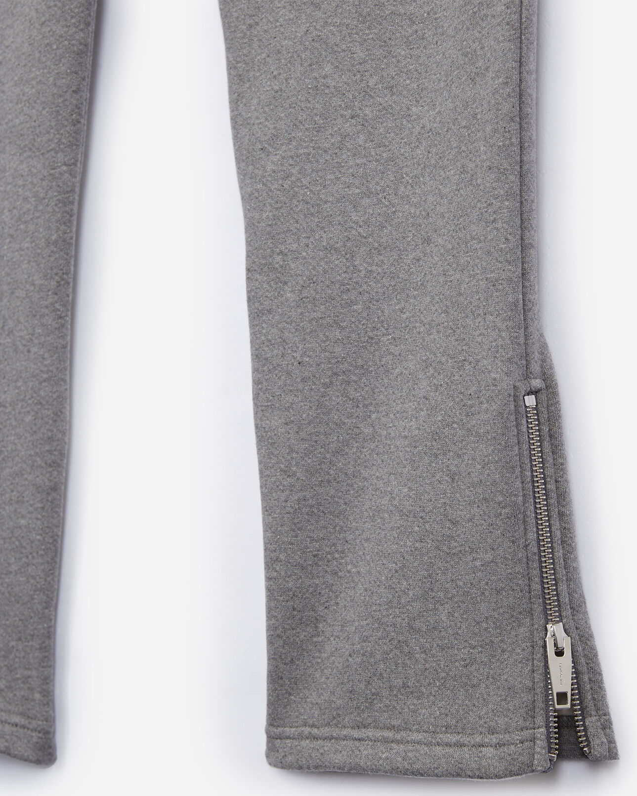 The Kooples HERREN LIGHT GREY MELANGE graue jogginghose mit reißverschluss-detail