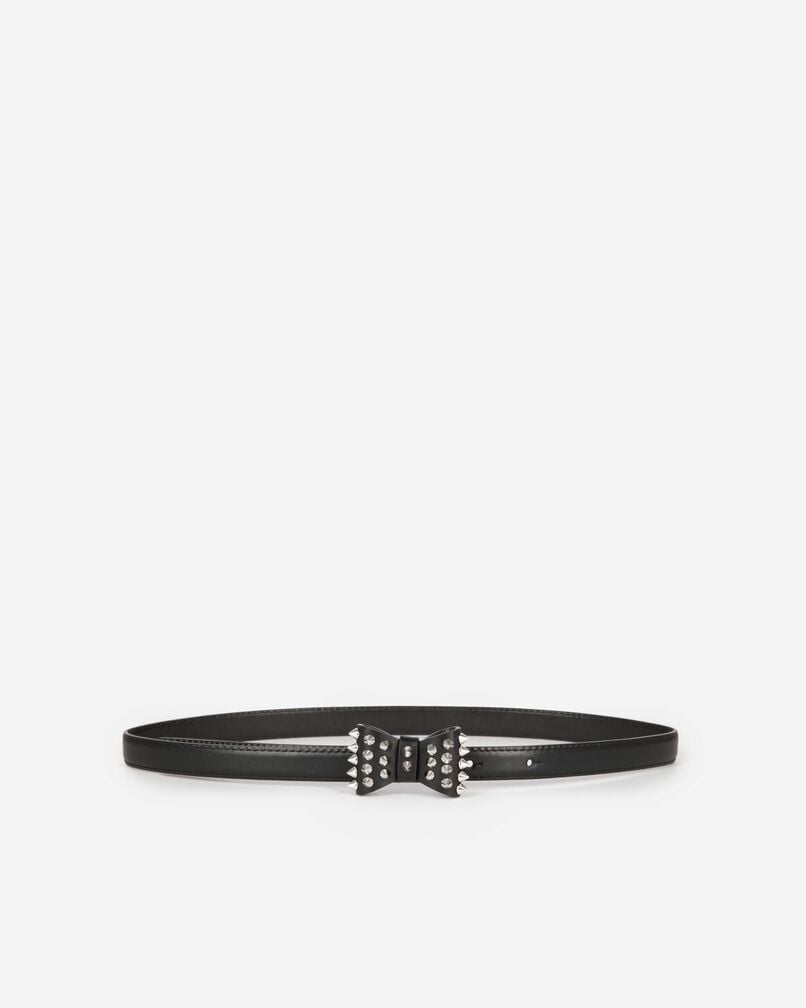 The Kooples FEMME BLACK ceinture fine avec noeud en cuir noire