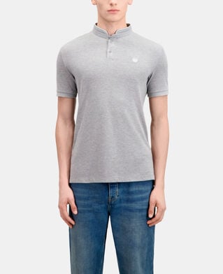 The Kooples MEN GREY / GREEN grey cotton polo t-shirt