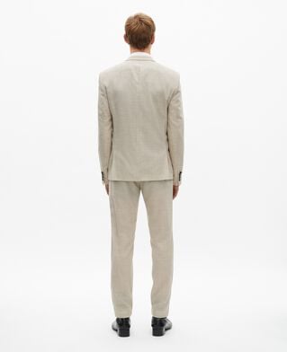 The Kooples HERREN BEIGE beigefarbene, schmal geschnittene anzugjacke aus wolle