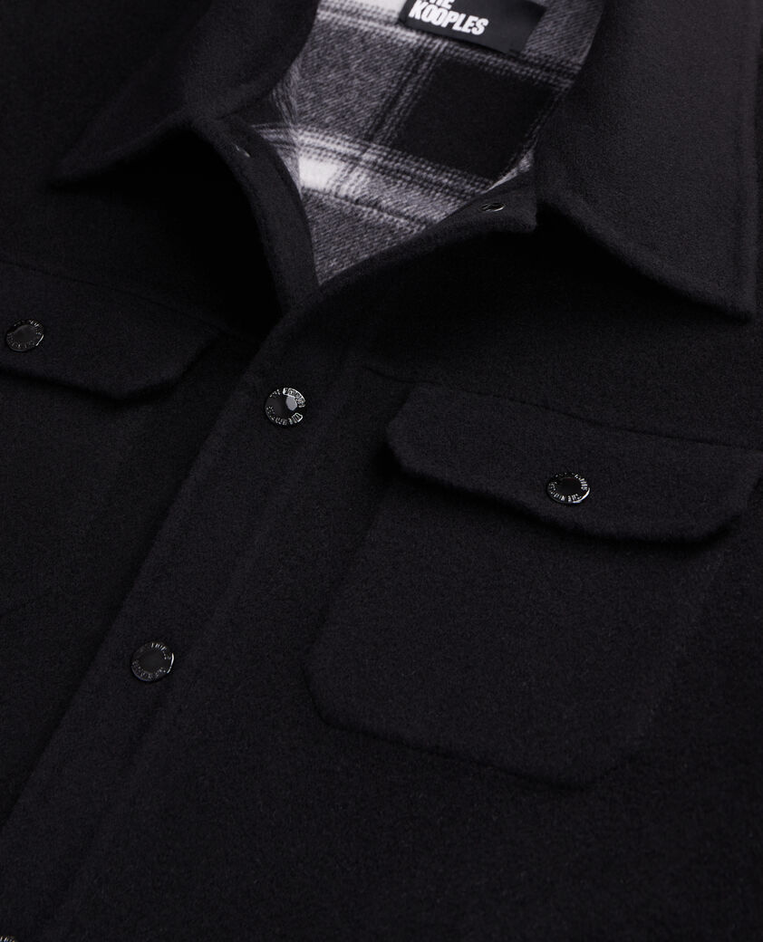 The Kooples HERREN BLACK hemdjacke aus wollmischung mit karomuster