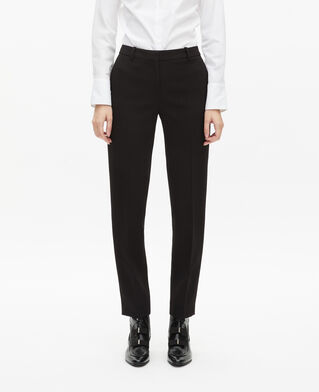 The Kooples FEMME BLACK pantalon tailleur en cr&ecirc;pe noir coupe tailleur droite