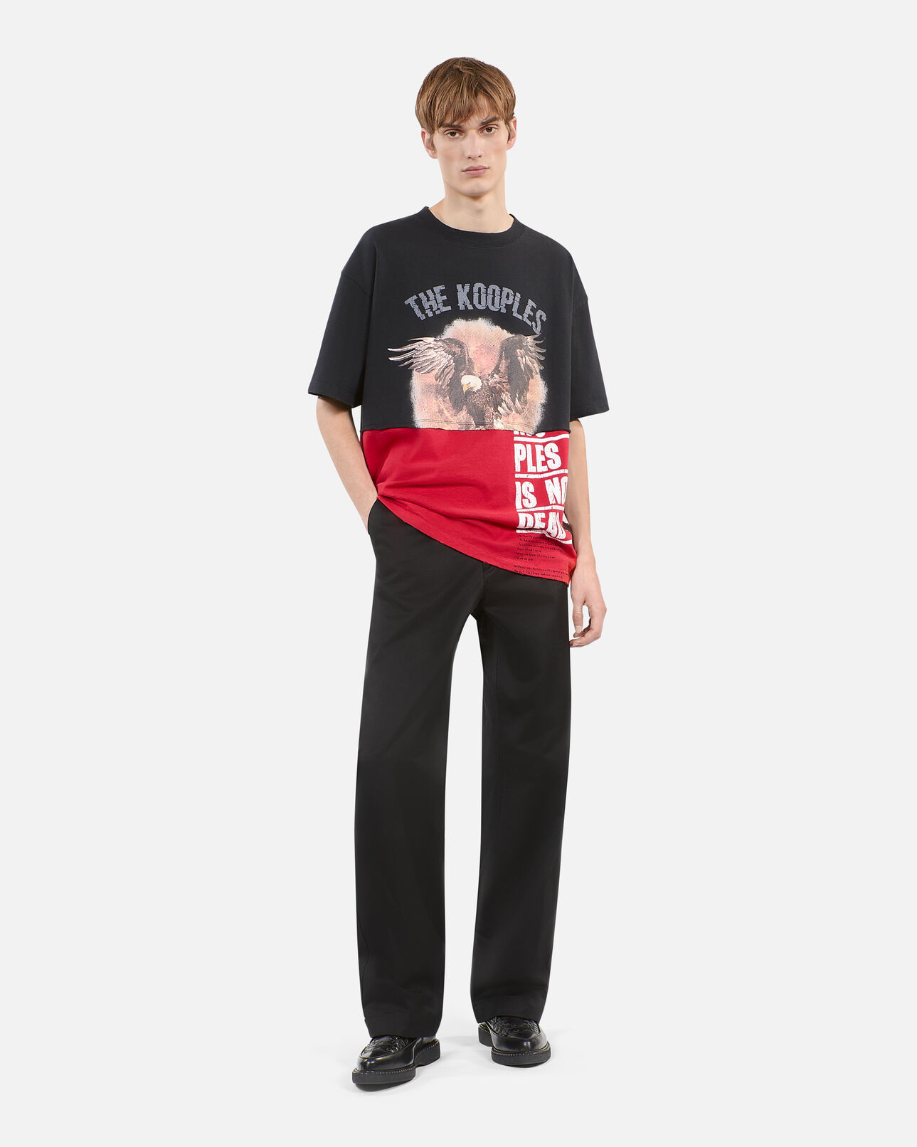 The Kooples HOMBRE BLACK WASHED camiseta serigrafiada negra