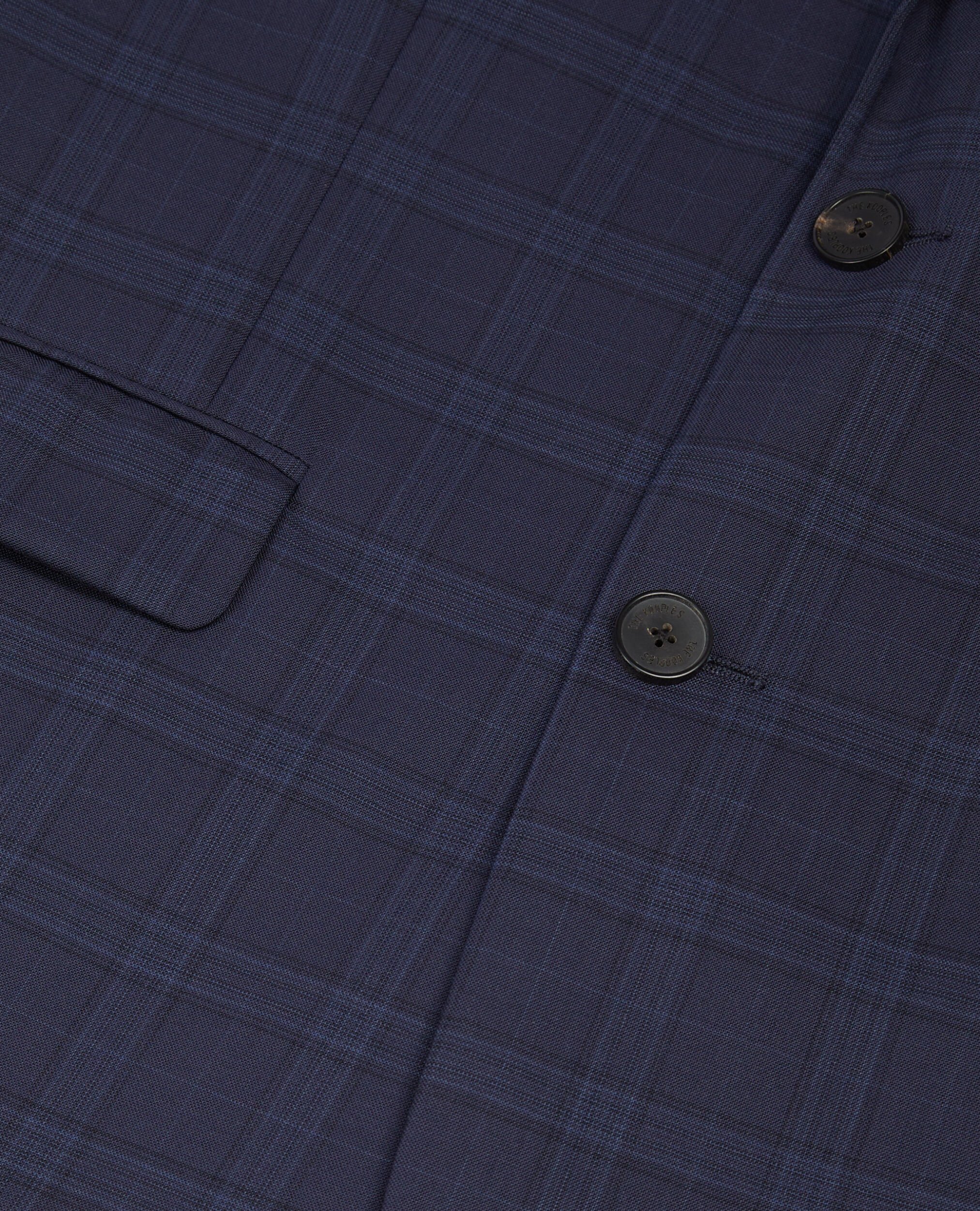 Navy blue Prince of Wales wool suit jacket, NAVY, hi-res image number null