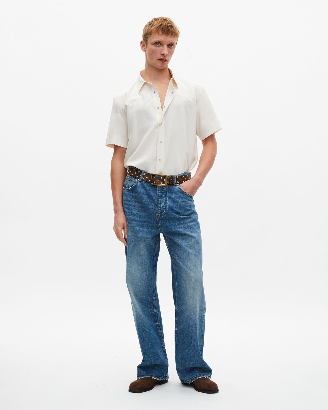 The Kooples HOMME ECRU chemise manches courtes blanche