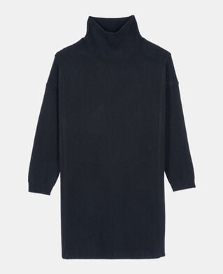 The Kooples FEMME BLACK robe pull courte en cachemire noir