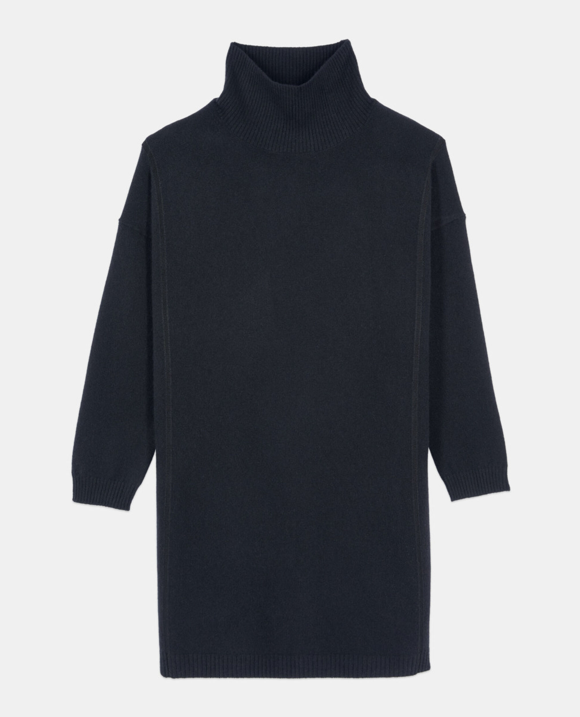 Robe pull courte en cachemire noir, BLACK, hi-res image number null